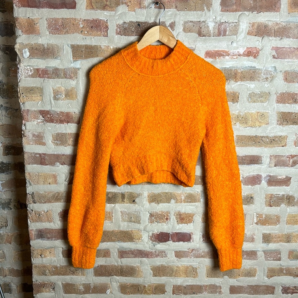 Urban Outfitters Orange Cropped Sweater